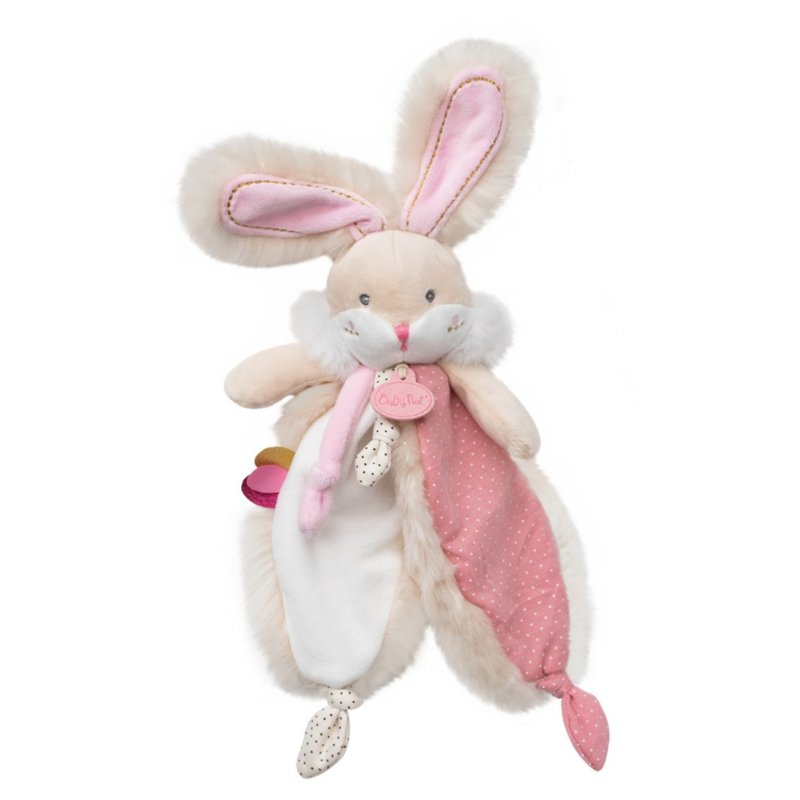 Papuche the rabbit baby comforter pink white beige 